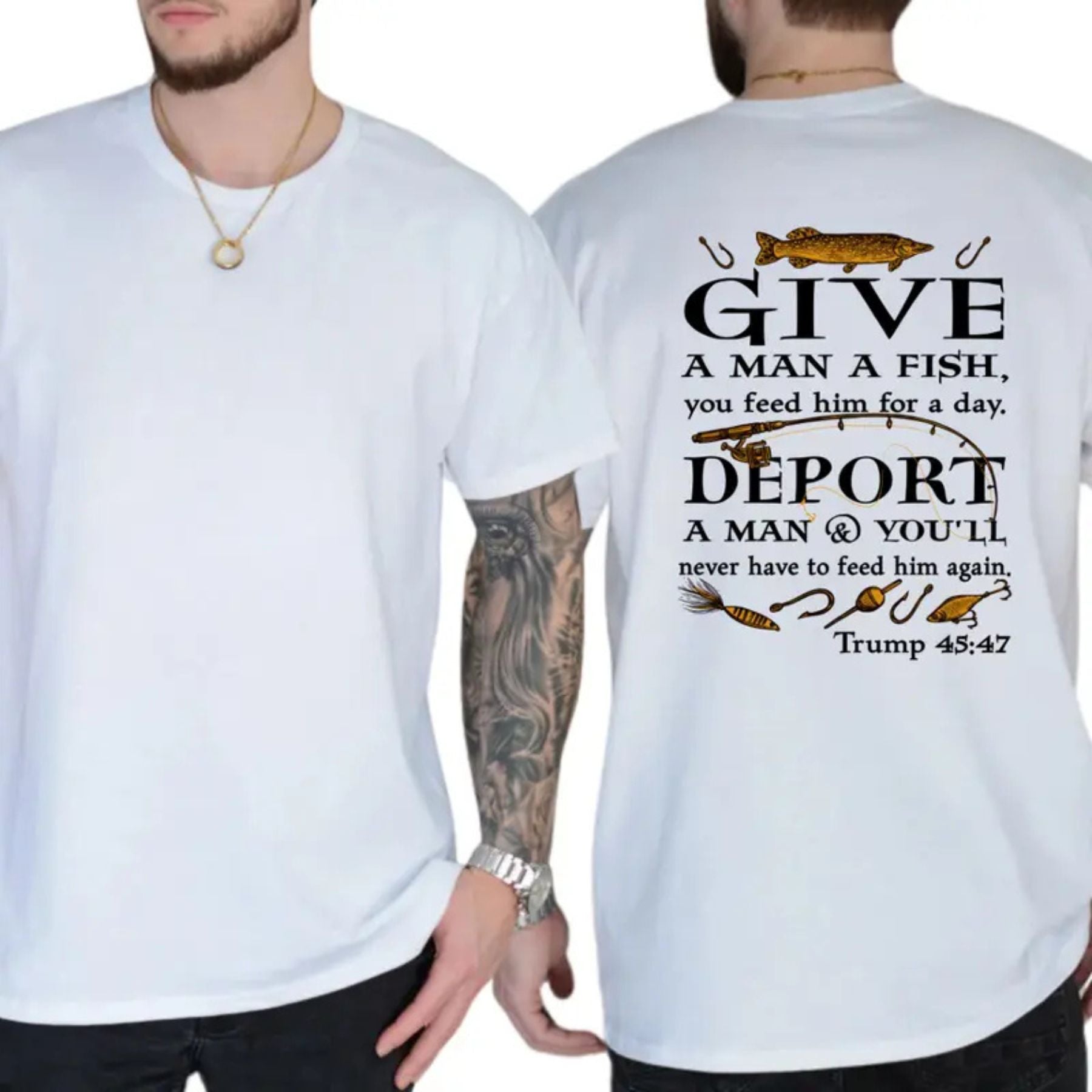 "Deport A Man" Political Satire T-Shirt – Heavyweight Conservative Graphic Tee