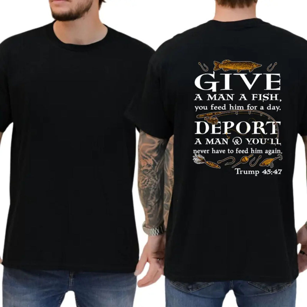 "Deport A Man" Political Satire T-Shirt – Heavyweight Conservative Graphic Tee